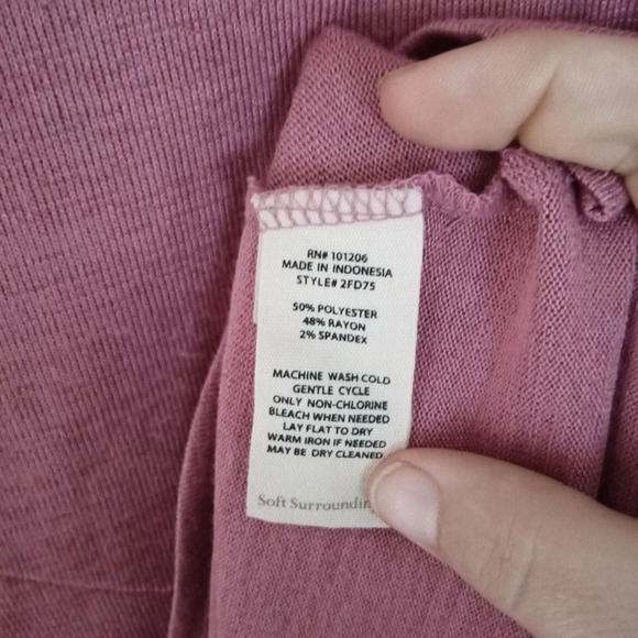 Soft Surroundings Dusty Rose Tamara Tunic Top Button Detail Size Medium - Picture 7 of 7